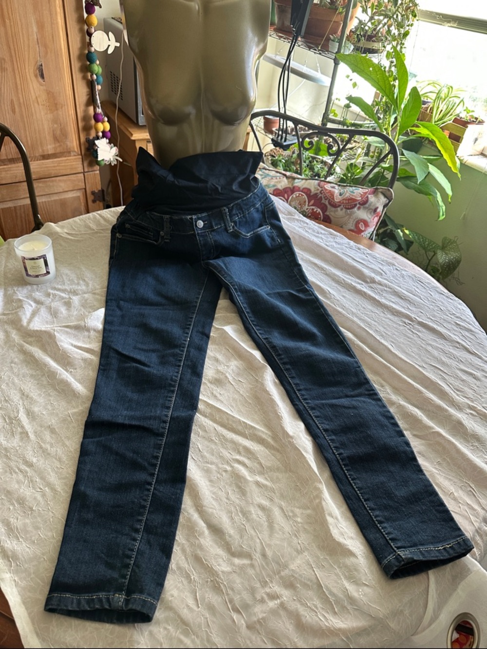 Lilac Clothing Dark Blue Skinny Maternity Jeans